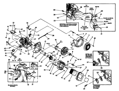 Engine Trim Parts Diagram and Parts List for 9803-0-MC  Briggs and Stratton Generator